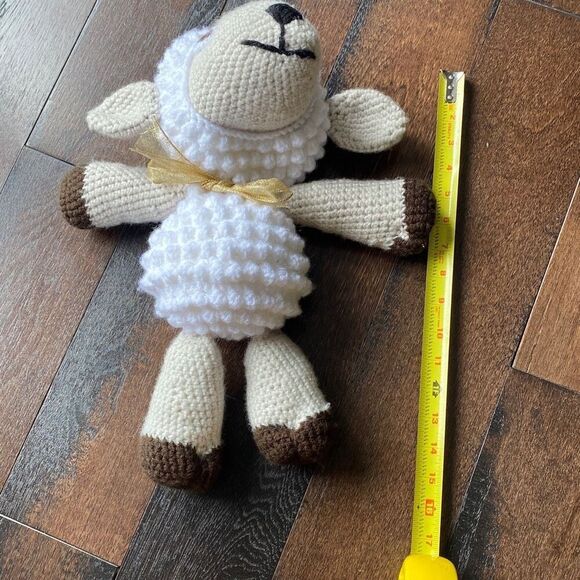 Handmade crochet sheep lamb stuffed animal plush 15” farm nursery baby - Picture 6 of 6